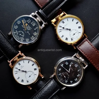 WW1 trench watch conversion — vintage military wristwatch with original hallmarks